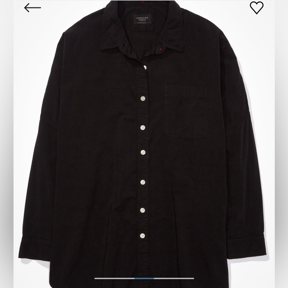 American Eagle Go Big Oversized Shirt - Black NWT - Picture 3 of 8